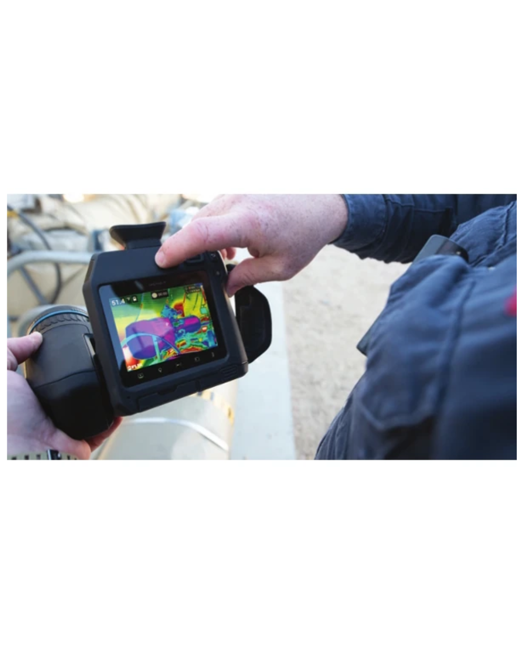 FLIR GF77 Optical Gas Imaging Camera in testing