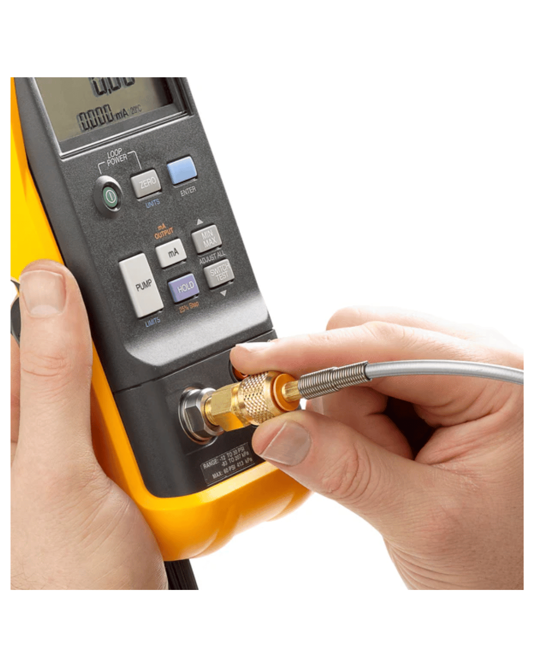 Ralston QTHA-1MB0 hydraulic pressure test fitting use in digital multimeter