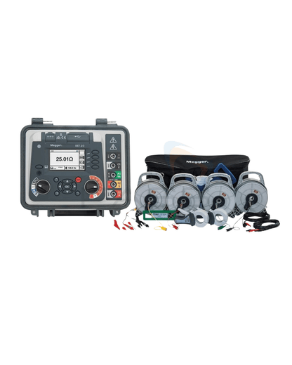 Megger DET2-3 ground resistance tester kit with Electrical testing equipment with multiple components