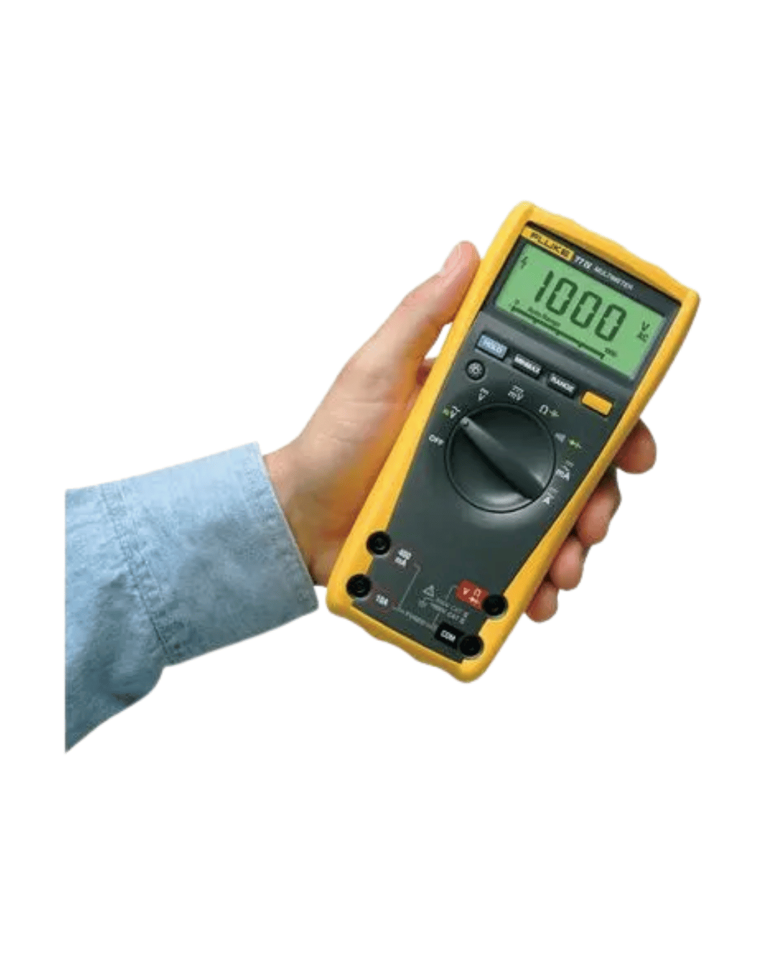 Fluke 77-4 multimeter in hand