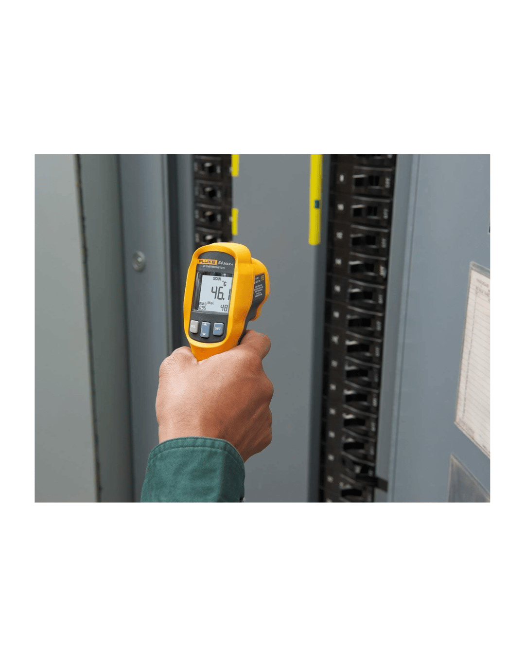 Fluke 64 MAX infrared thermometer in testing