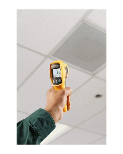 Fluke 64 MAX infrared thermometer in hand