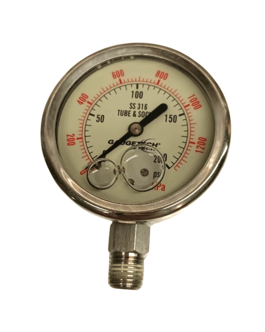 Gaugetech GTG2518A-15 0–300 PSI analog pressure gauge