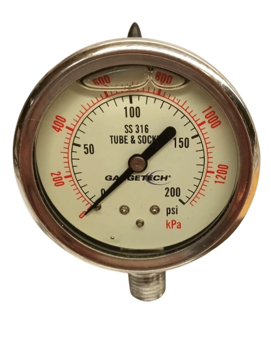 Gaugetech GTG2518A-15 0–300 PSI analog pressure gauge close-up view