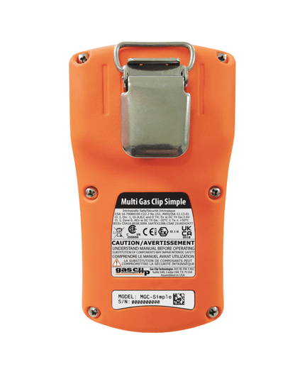 Rear view ofGas Clip MGC-S portable gas sensor