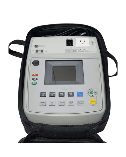Megger PAT320-US portable appliance tester in carrying bag