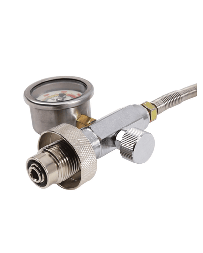 Close-up view of H2SOLN A0177682 pressure fitting for high-pressure test lines