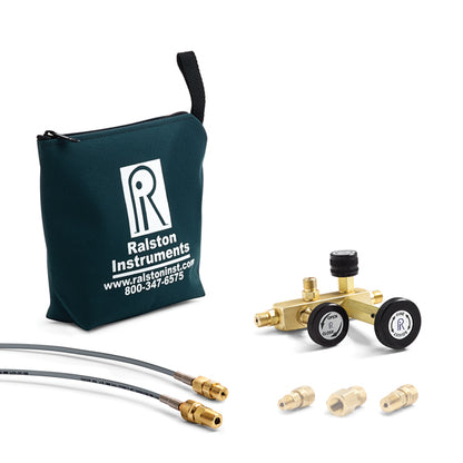 Ralston QTCM Pressure Calibration Manifold set with various ports and fittings