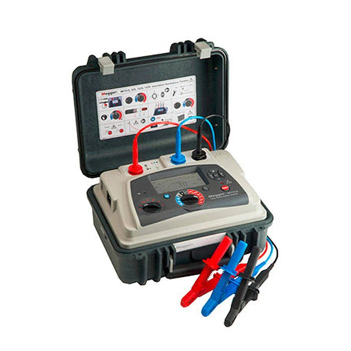 Megger high voltage insulation resistance tester with cables and connectors